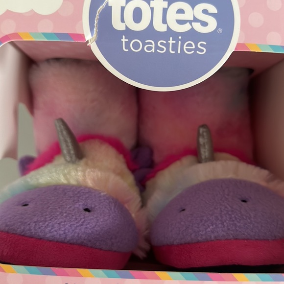Totes Toasties Kids unicorn slippers am 11-12 and MD 13-1 - Picture 7 of 8